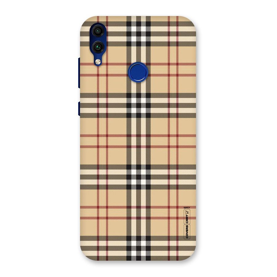 Beige Check Back Case for Honor 8C