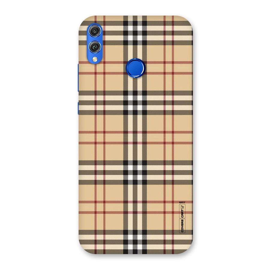 Beige Check Back Case for Honor 8X