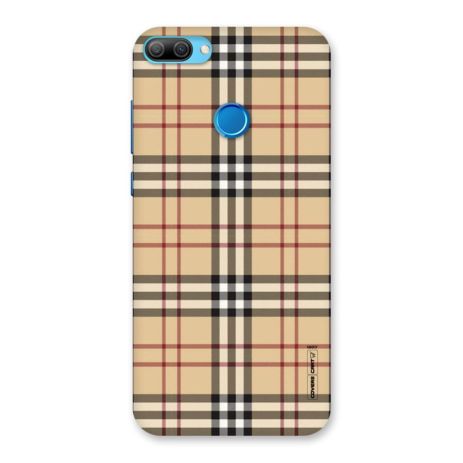 Beige Check Back Case for Honor 9N