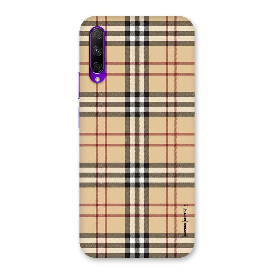 Beige Check Back Case for Honor 9X Pro