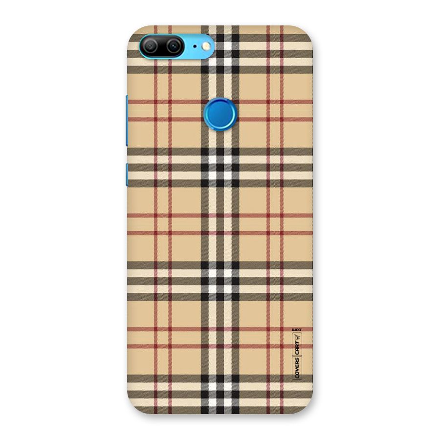 Beige Check Back Case for Honor 9 Lite