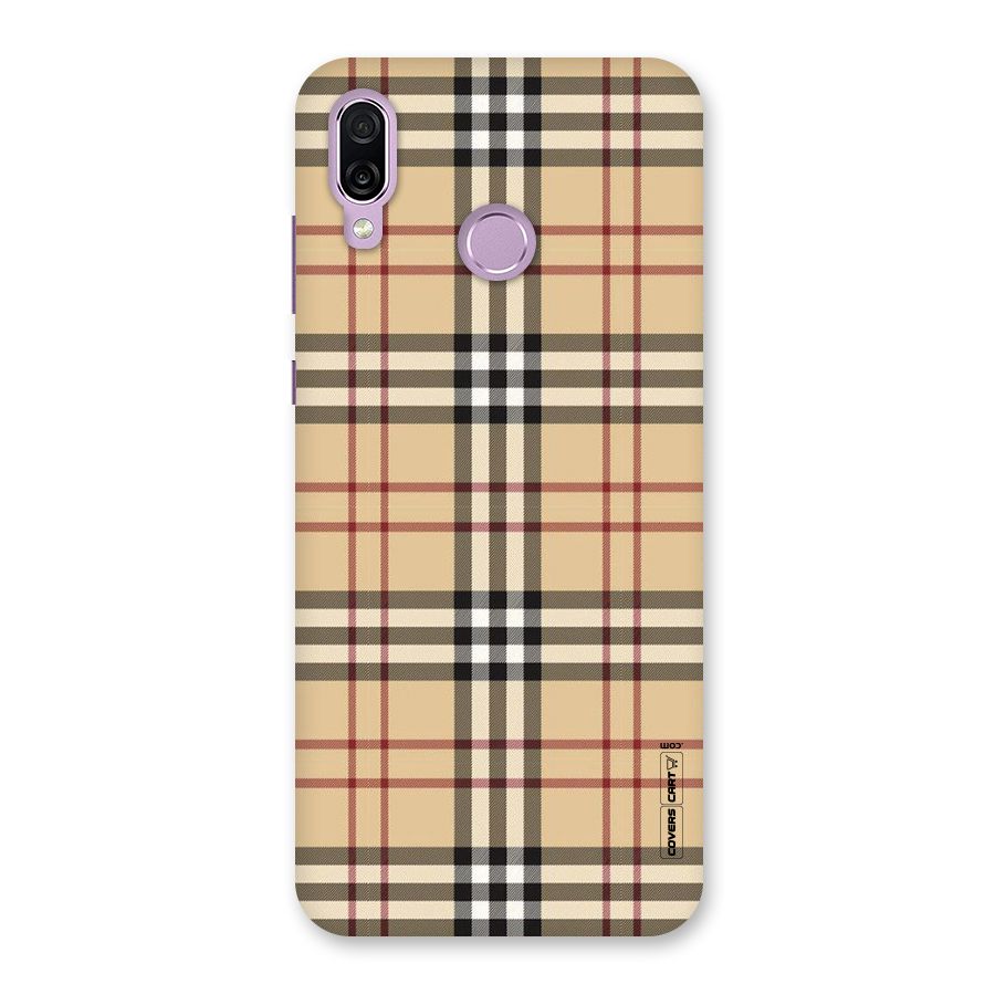Beige Check Back Case for Honor Play