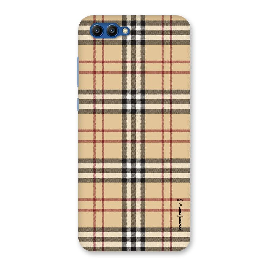Beige Check Back Case for Honor View 10