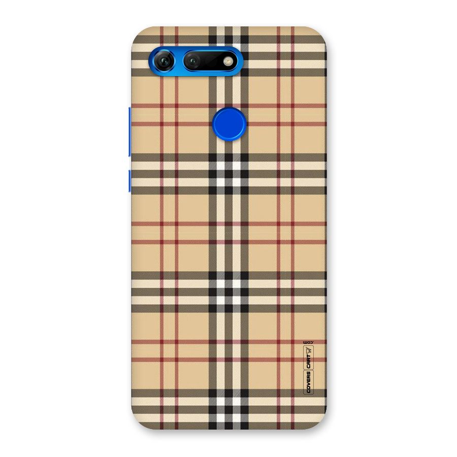 Beige Check Back Case for Honor View 20