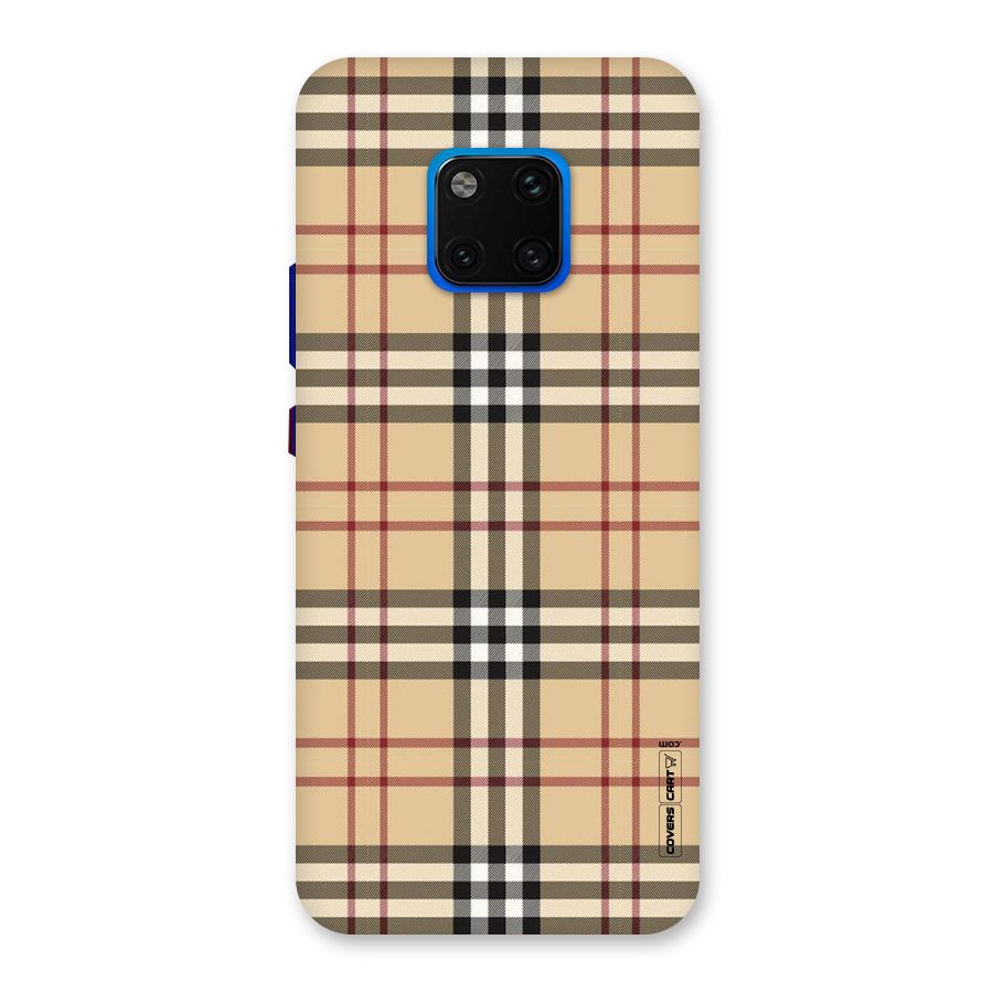 Beige Check Back Case for Huawei Mate 20 Pro