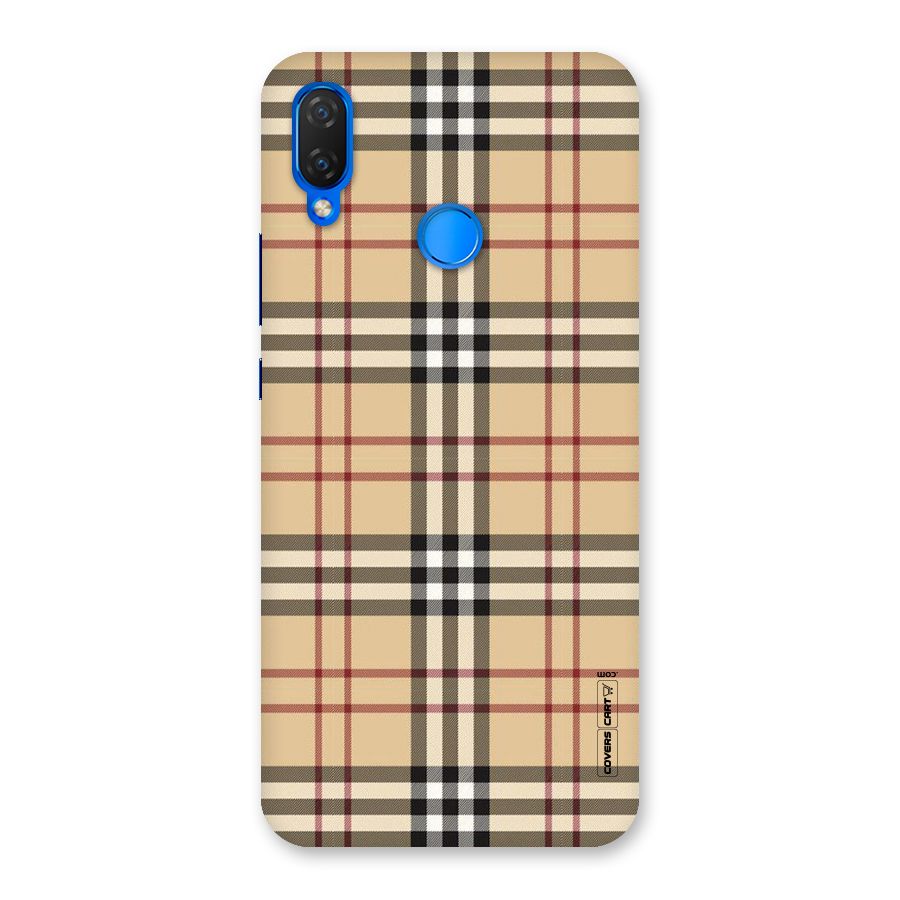 Beige Check Back Case for Huawei P Smart+