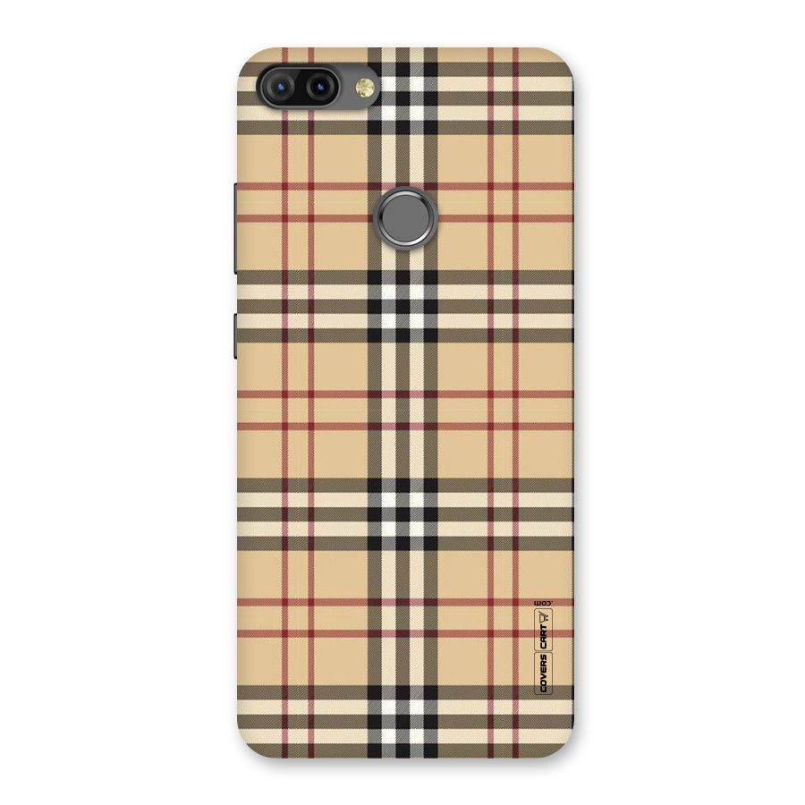 Beige Check Back Case for Infinix Hot 6 Pro