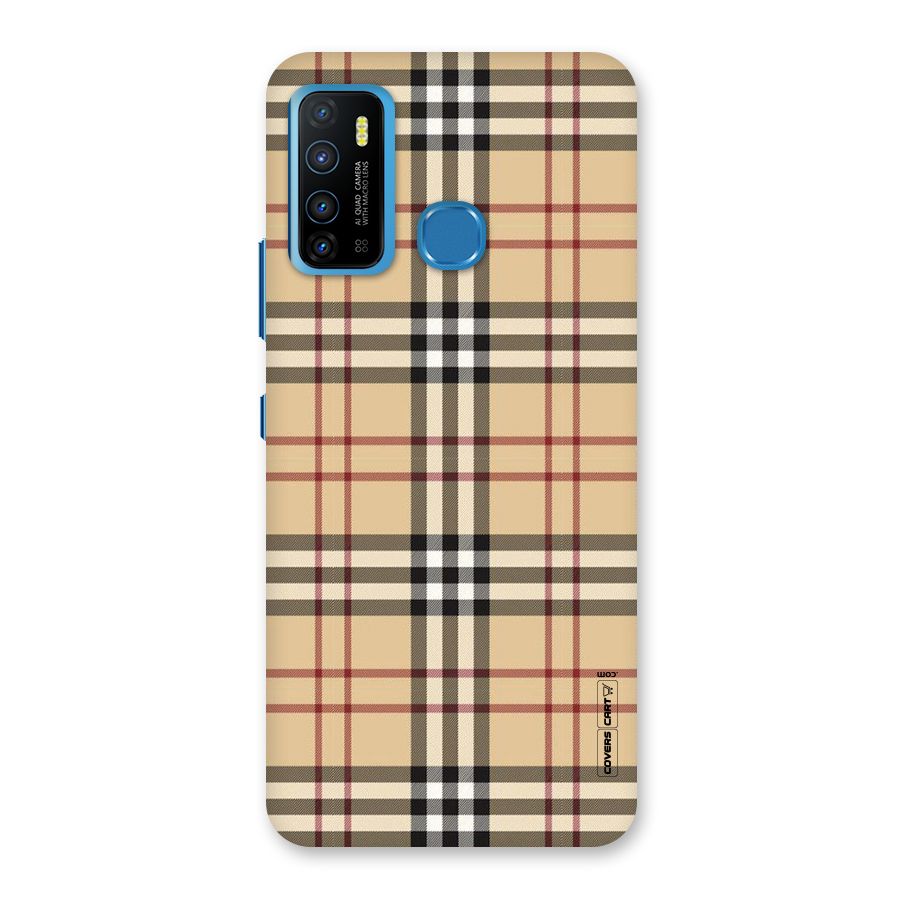 Beige Check Back Case for Infinix Hot 9