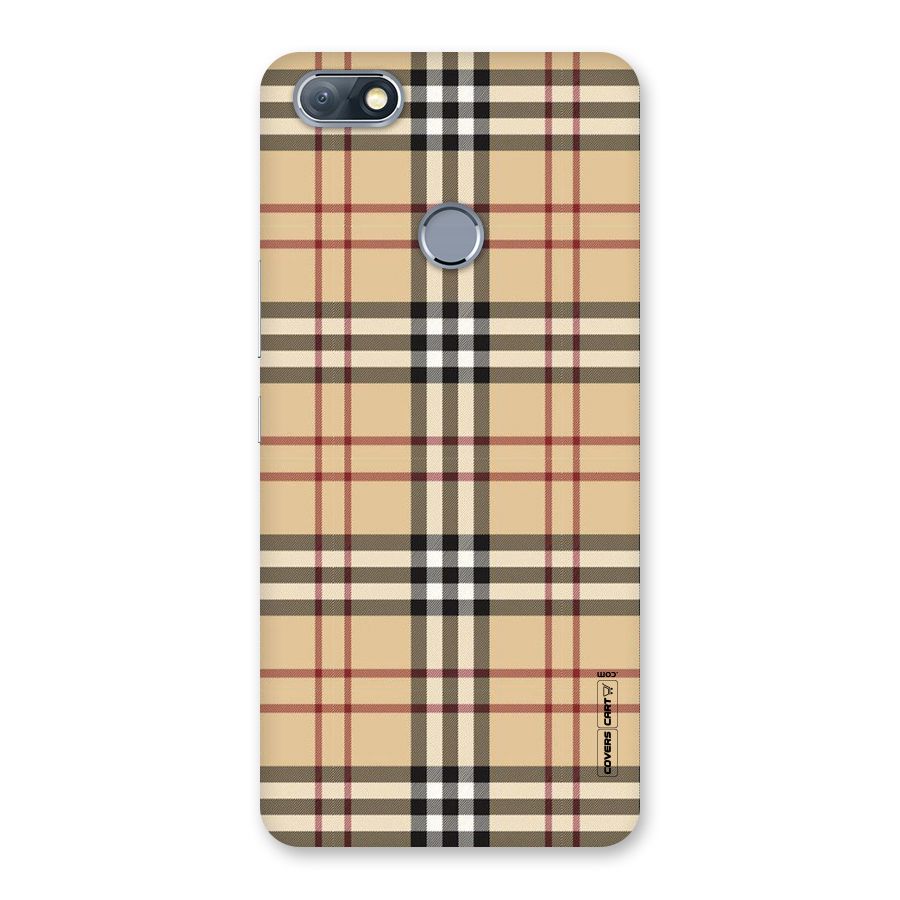 Beige Check Back Case for Infinix Note 5