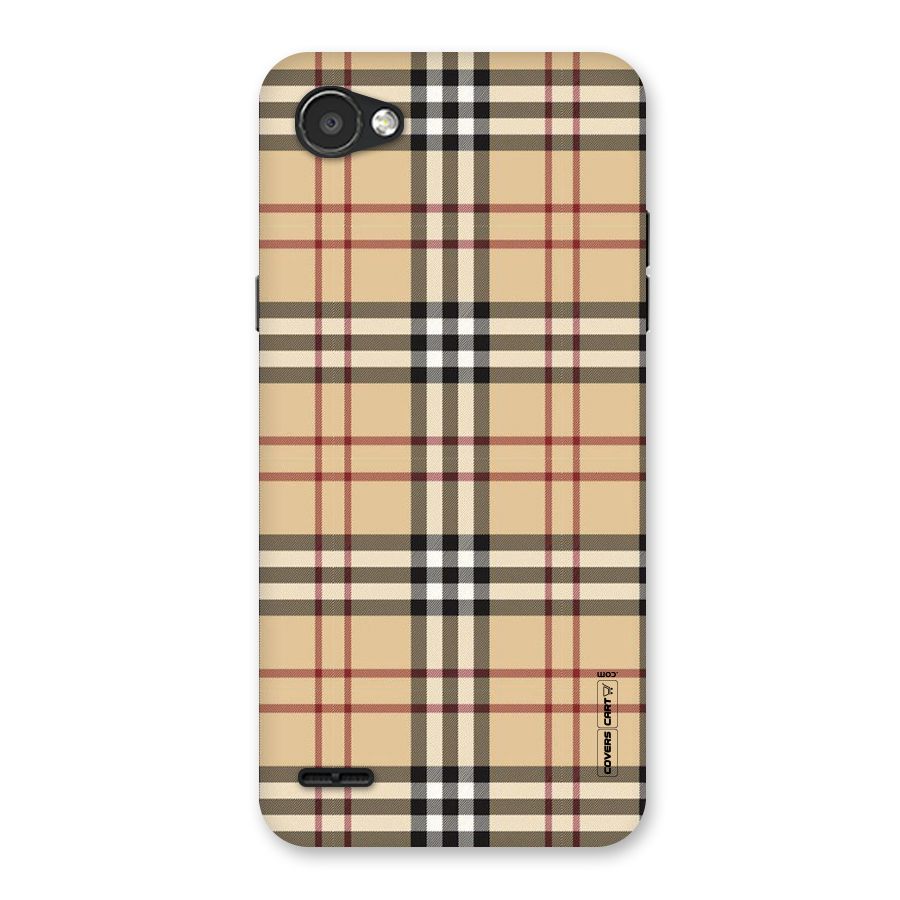 Beige Check Back Case for LG Q6