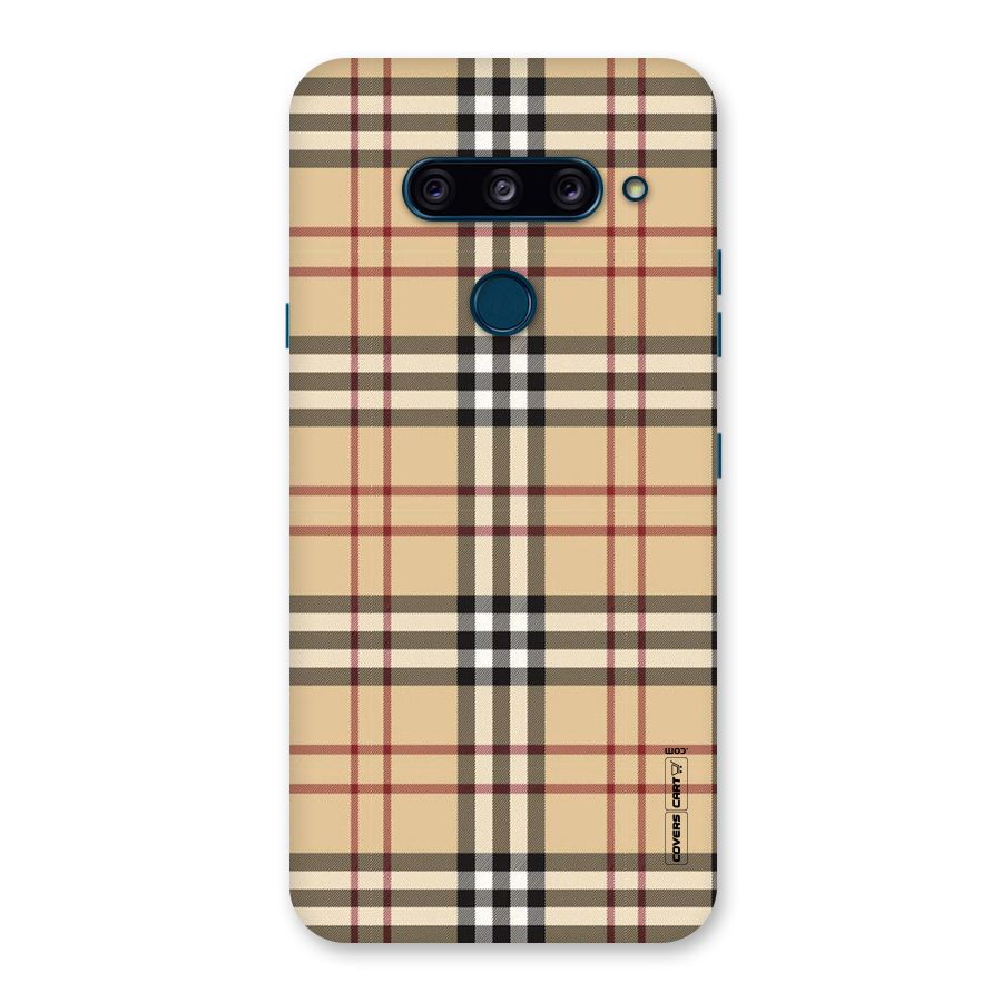 Beige Check Back Case for LG  V40 ThinQ