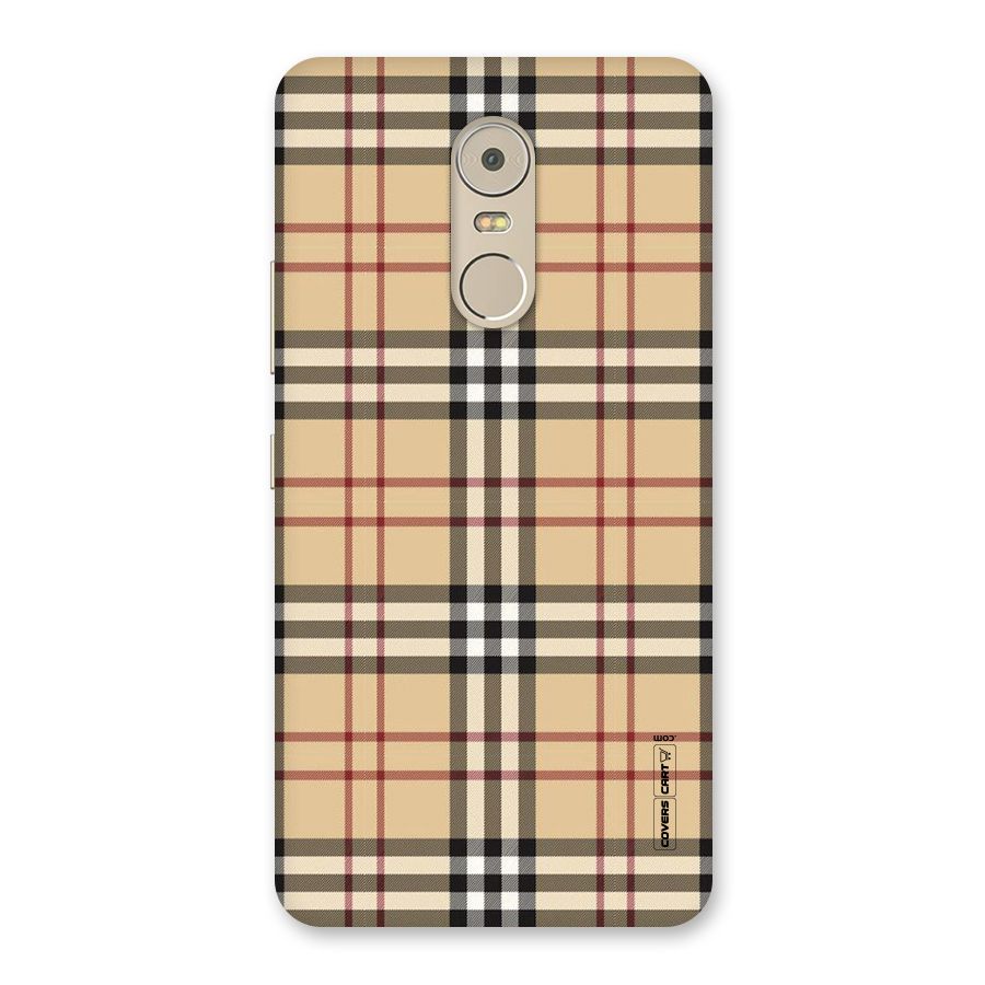Beige Check Back Case for Lenovo K6 Note
