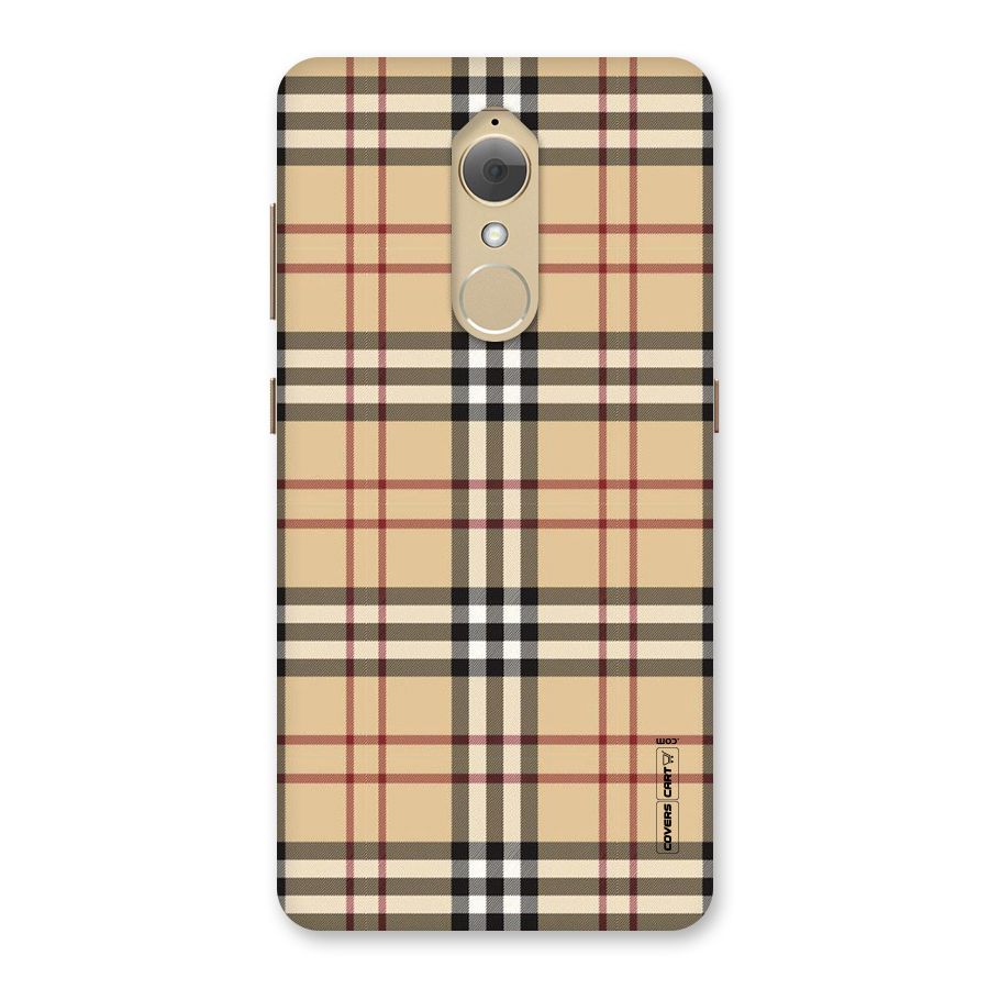 Beige Check Back Case for Lenovo K8