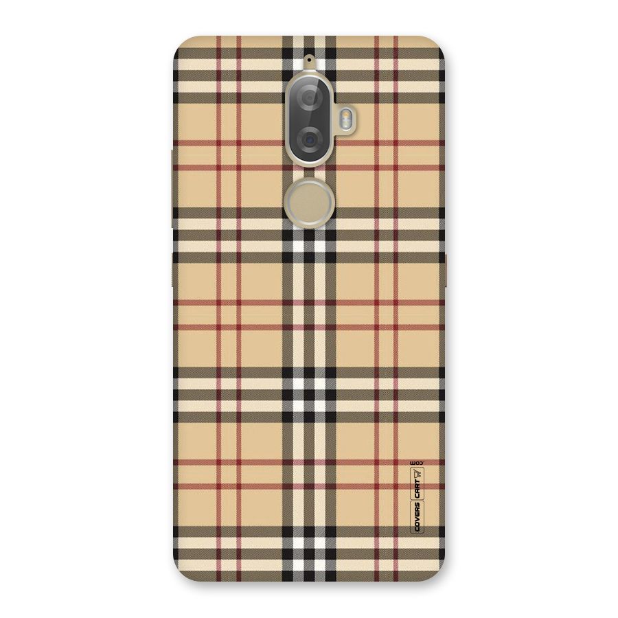 Beige Check Back Case for Lenovo K8 Plus