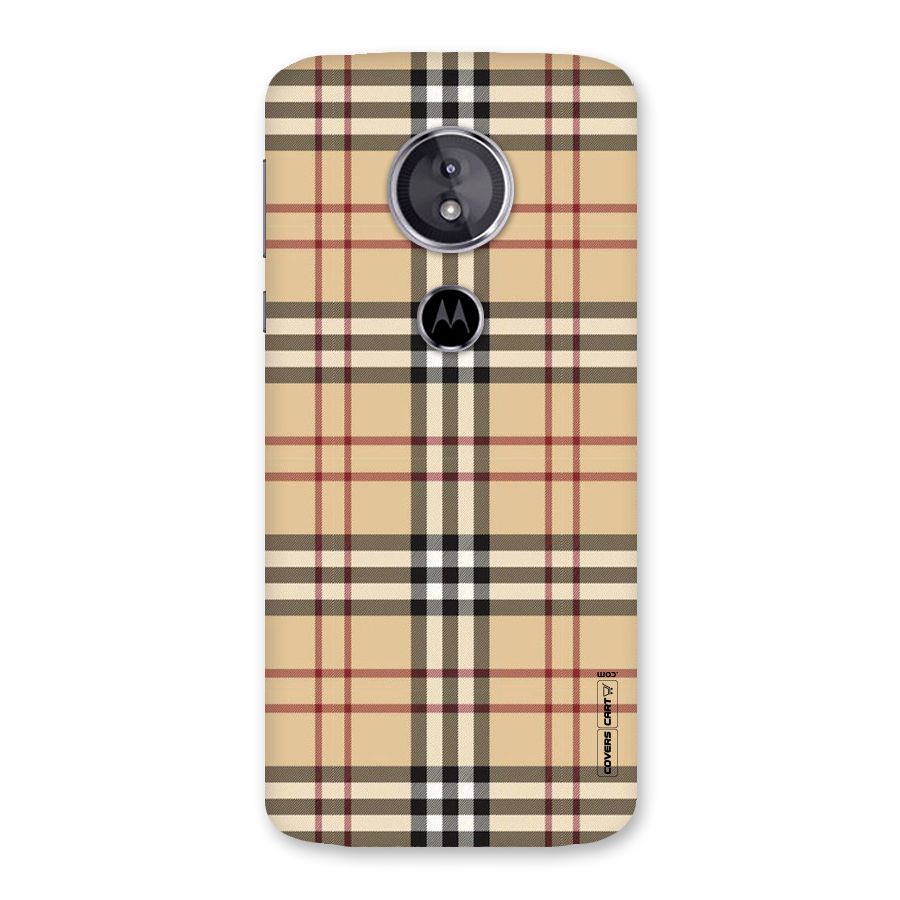 Beige Check Back Case for Moto E5