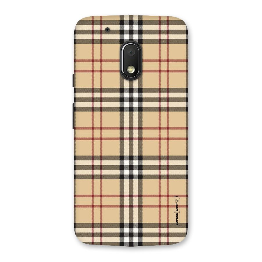 Beige Check Back Case for Moto G4 Play