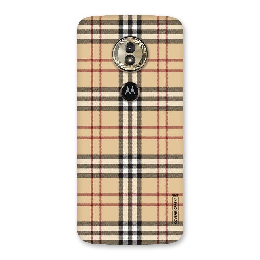 Beige Check Back Case for Moto G6 Play