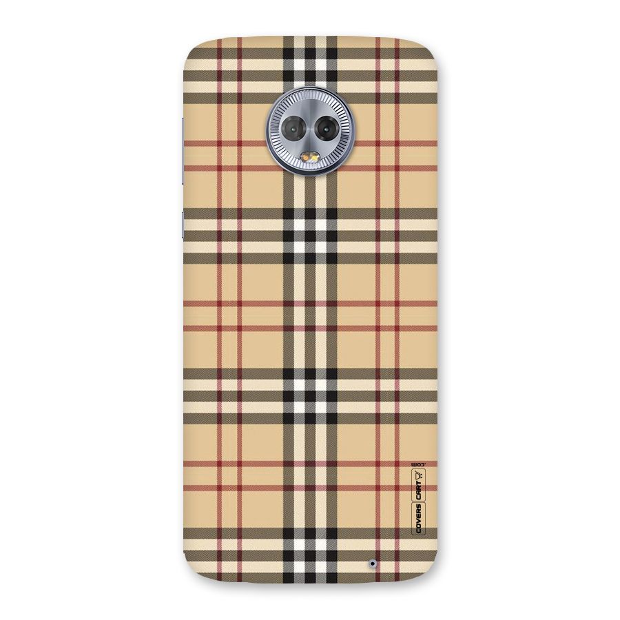 Beige Check Back Case for Moto G6 Plus