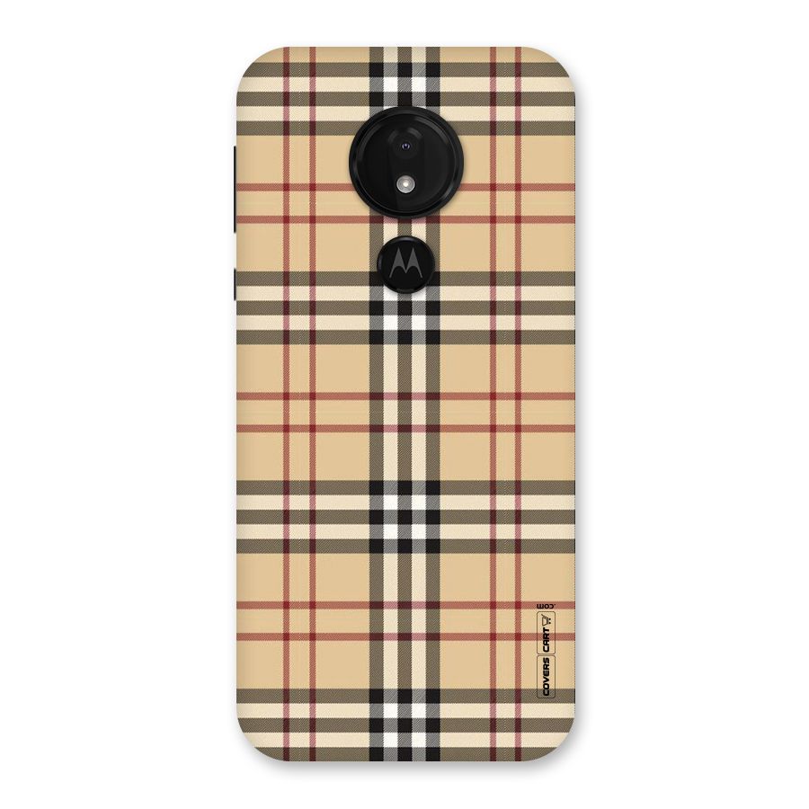 Beige Check Back Case for Moto G7 Power