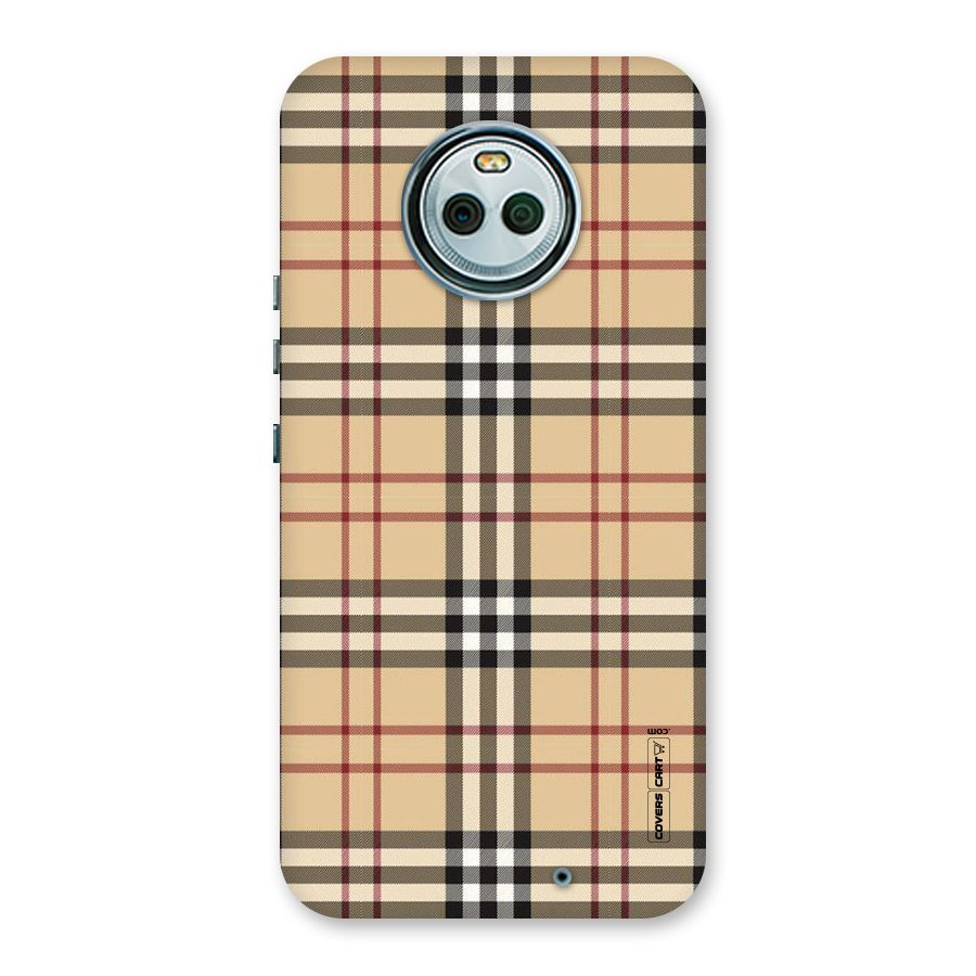 Beige Check Back Case for Moto X4