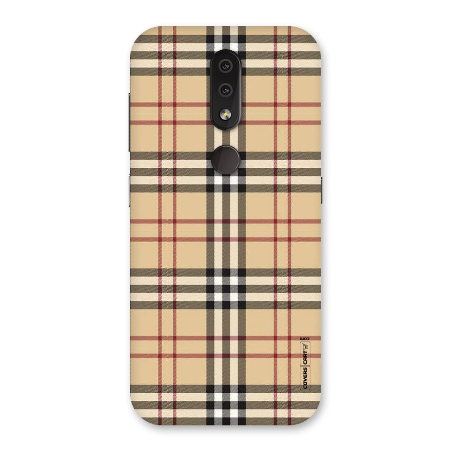 Beige Check Back Case for Nokia 4.2