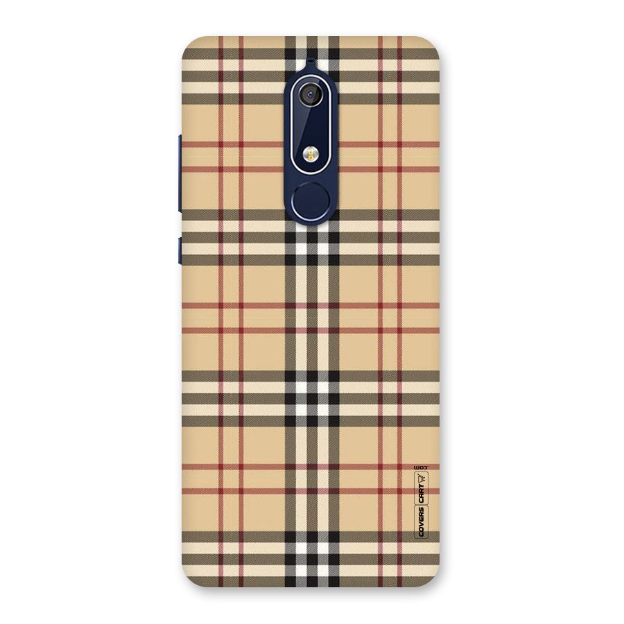 Beige Check Back Case for Nokia 5.1
