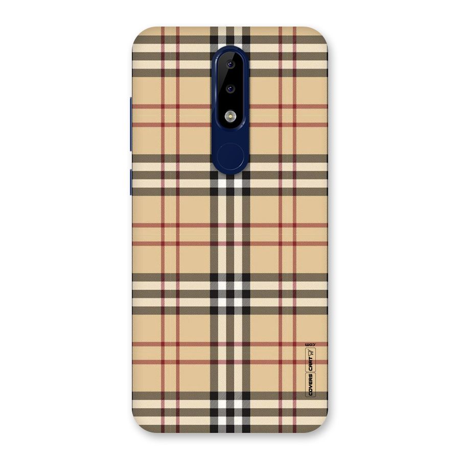 Beige Check Back Case for Nokia 5.1 Plus