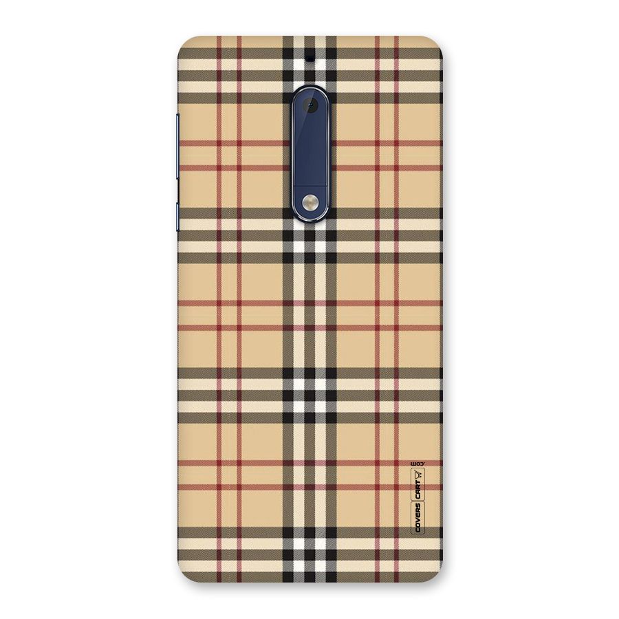 Beige Check Back Case for Nokia 5