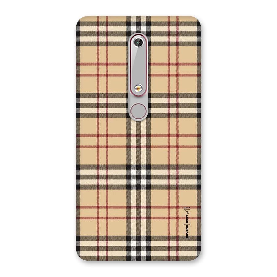 Beige Check Back Case for Nokia 6.1