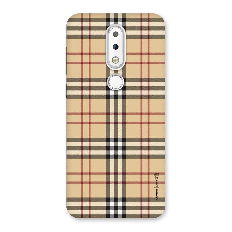 Beige Check Back Case for Nokia 6.1 Plus