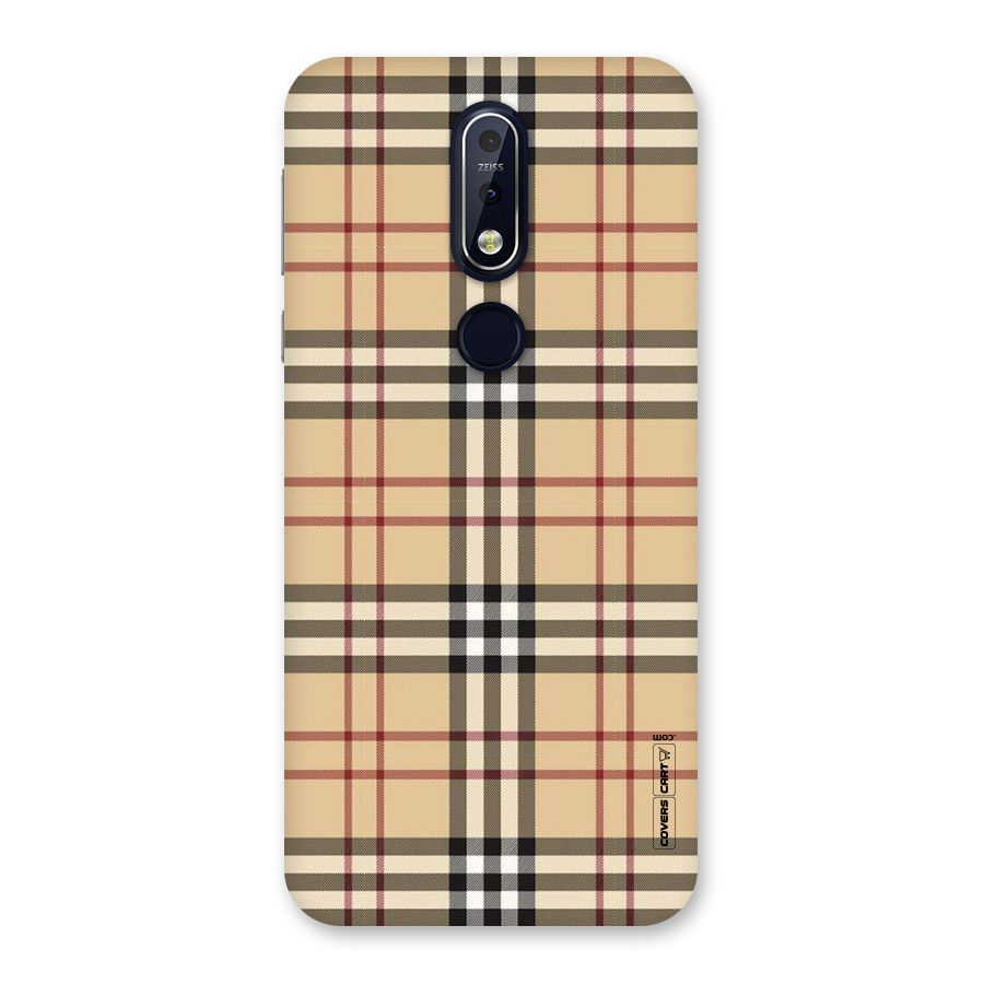Beige Check Back Case for Nokia 7.1