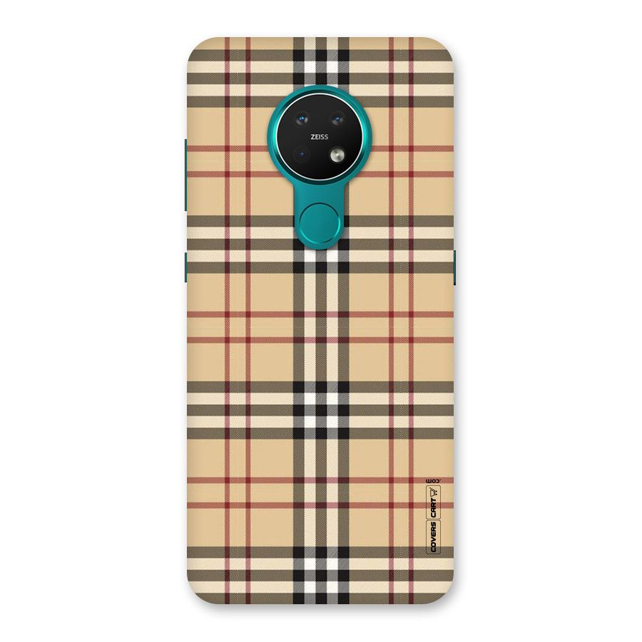 Beige Check Back Case for Nokia 7.2