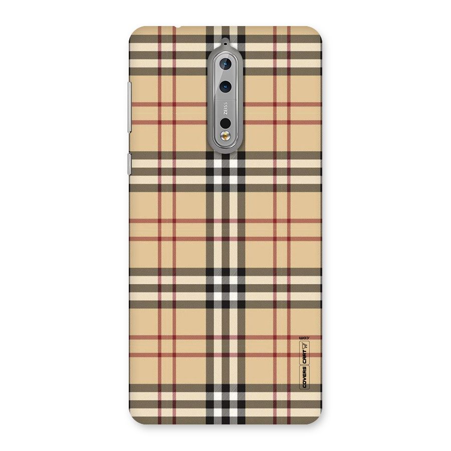 Beige Check Back Case for Nokia 8