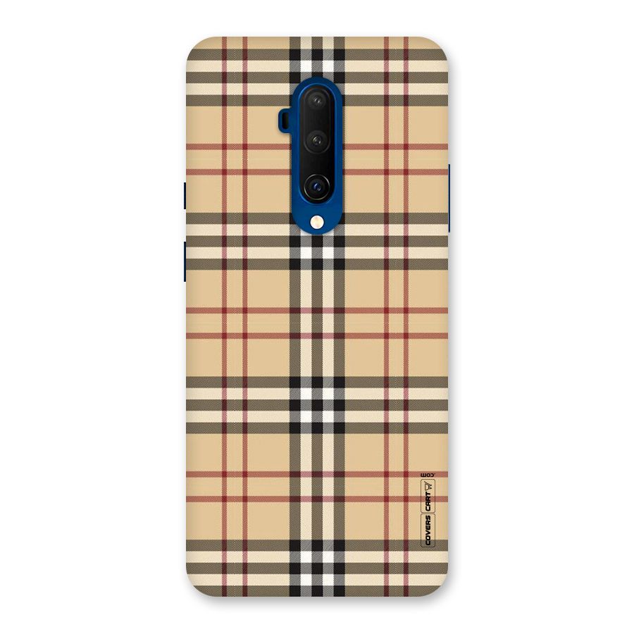 Beige Check Back Case for OnePlus 7T Pro