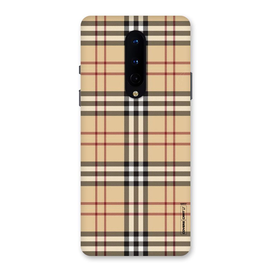 Beige Check Back Case for OnePlus 8