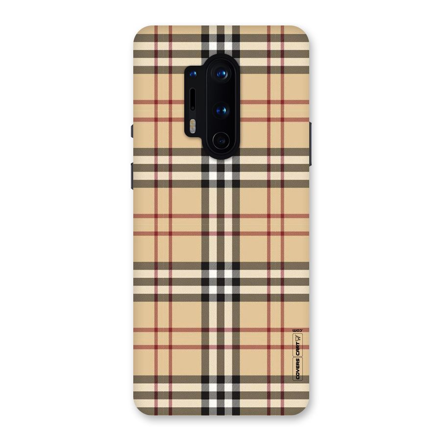 Beige Check Back Case for OnePlus 8 Pro