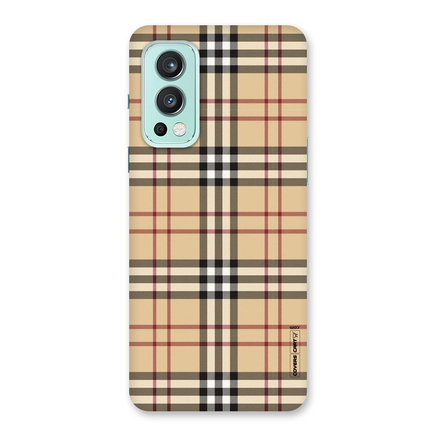 Beige Check Back Case for OnePlus Nord 2 5G