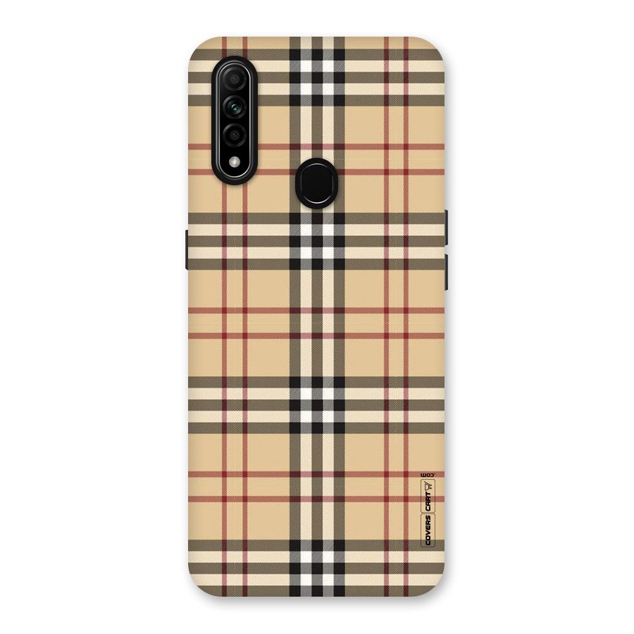 Beige Check Back Case for Oppo A31