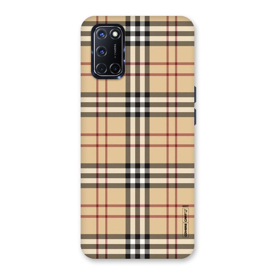 Beige Check Back Case for Oppo A52