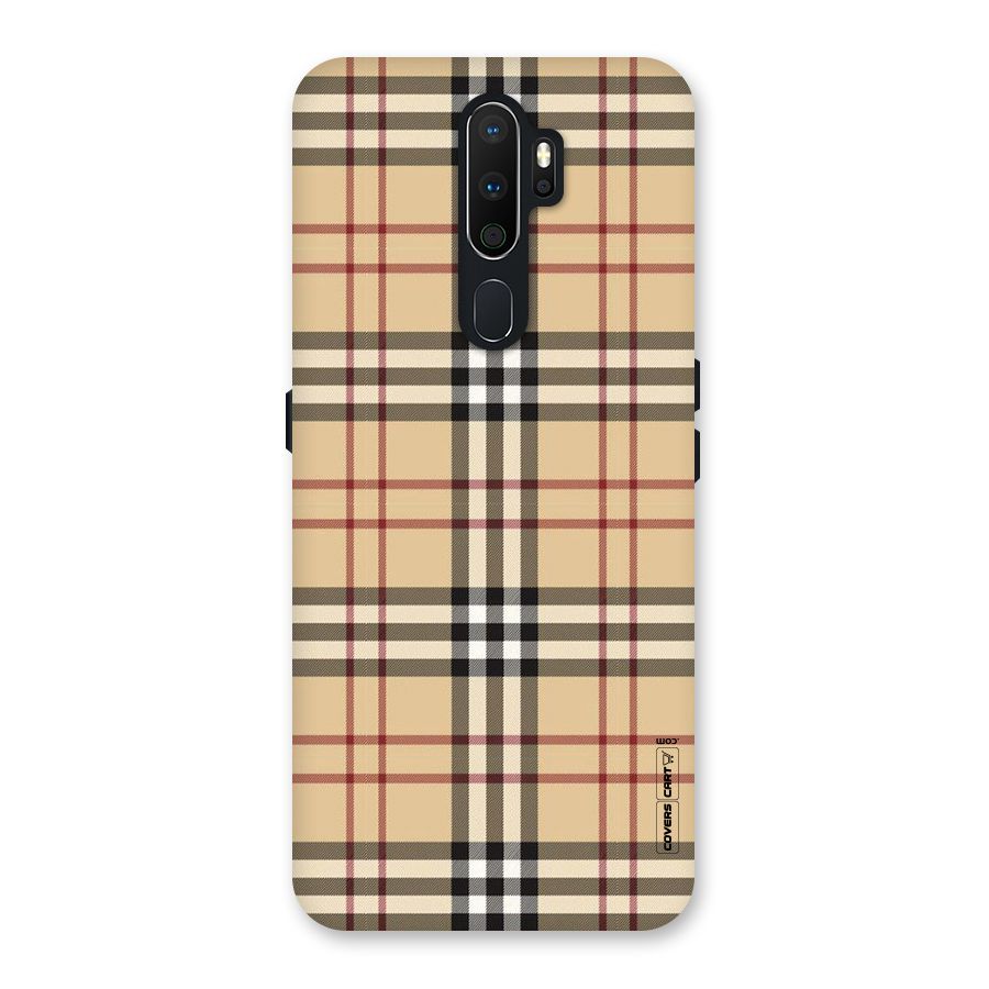 Beige Check Back Case for Oppo A5 (2020)