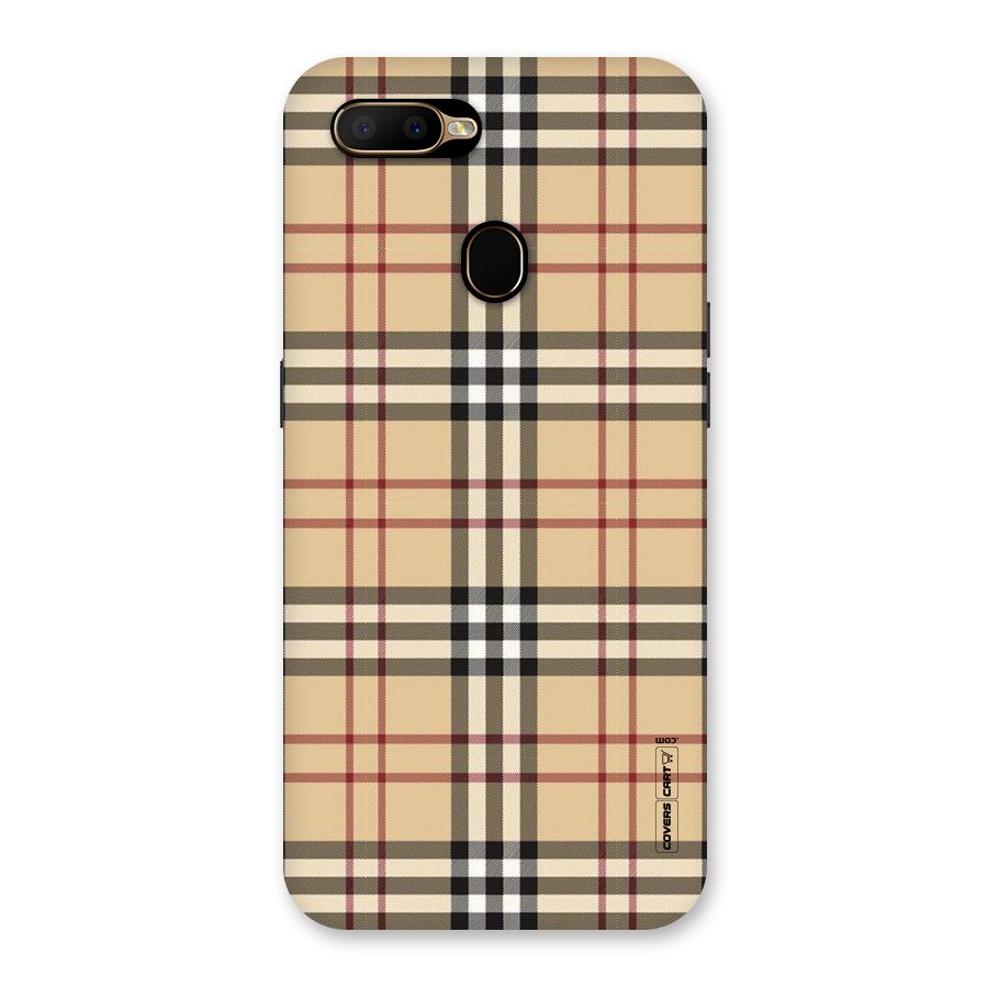 Beige Check Back Case for Oppo A5s
