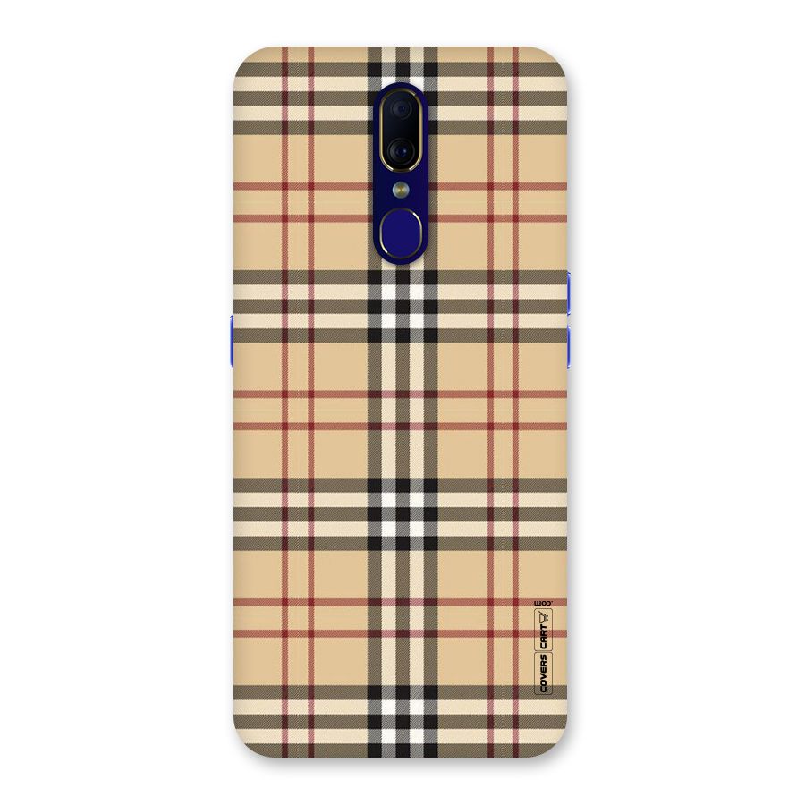 Beige Check Back Case for Oppo A9