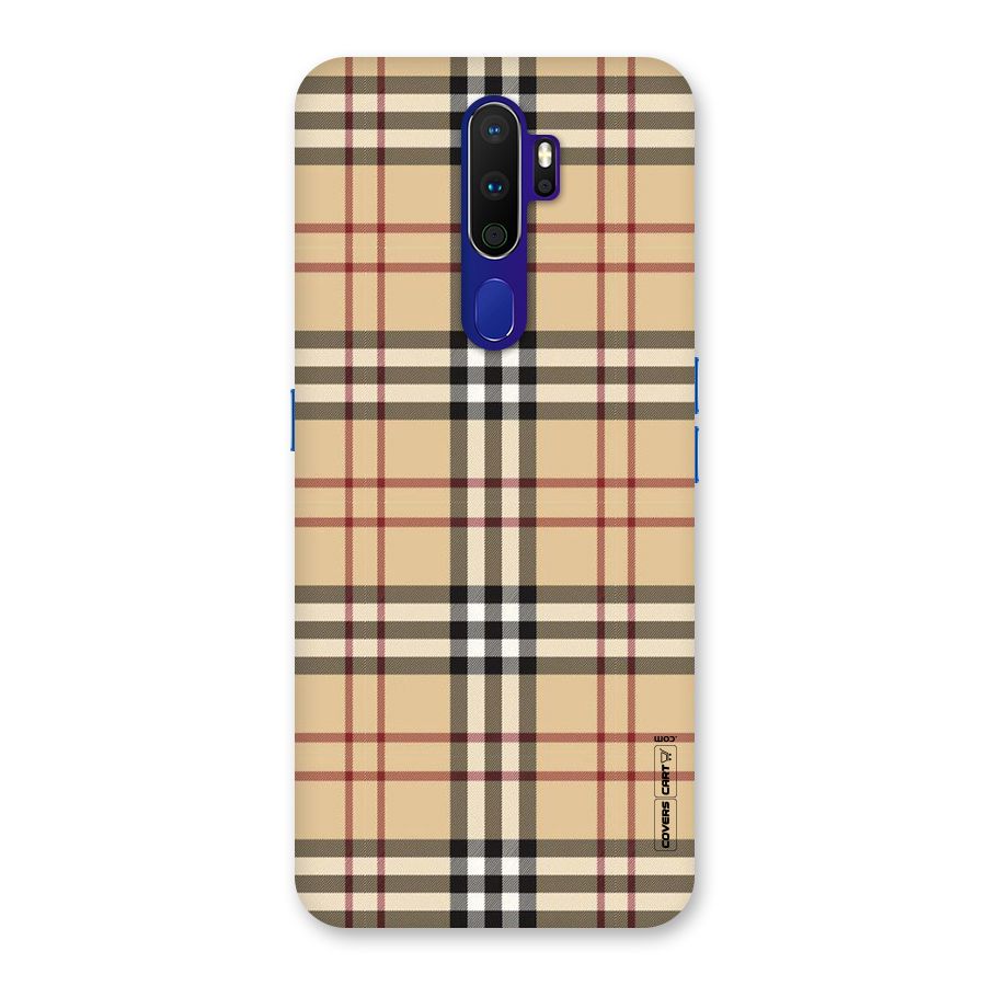 Beige Check Back Case for Oppo A9 (2020)
