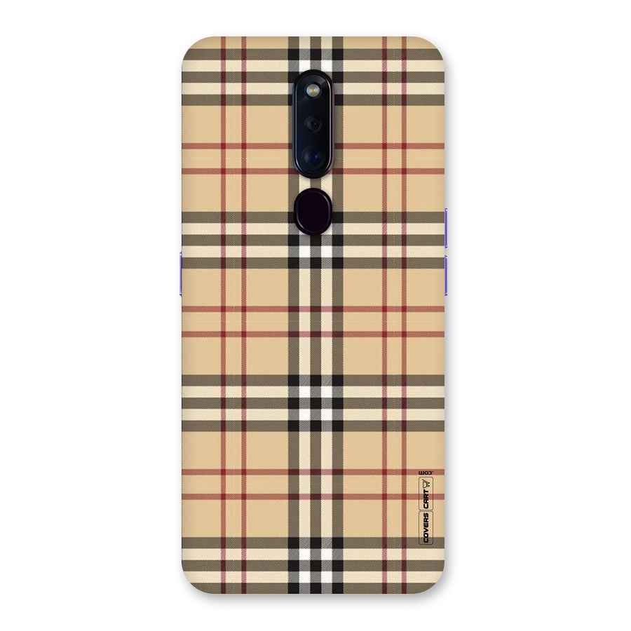 Beige Check Back Case for Oppo F11 Pro