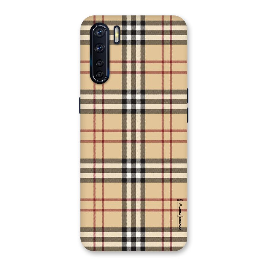 Beige Check Back Case for Oppo F15