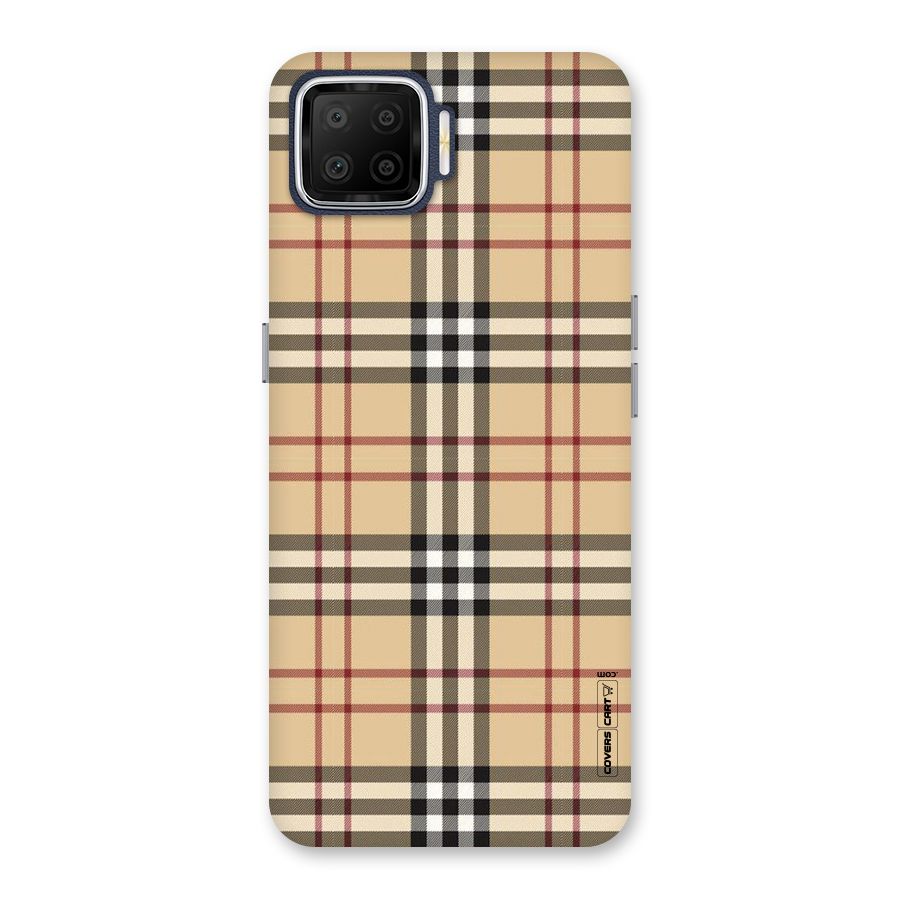 Beige Check Back Case for Oppo F17