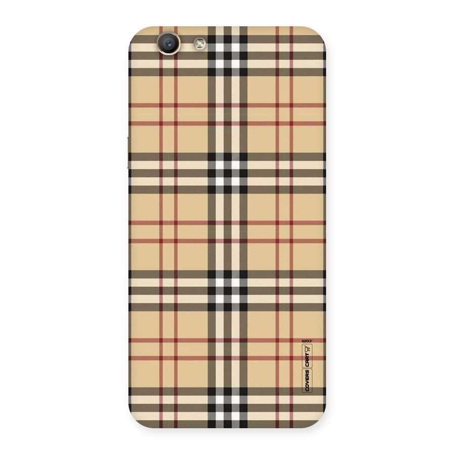 Beige Check Back Case for Oppo F1s