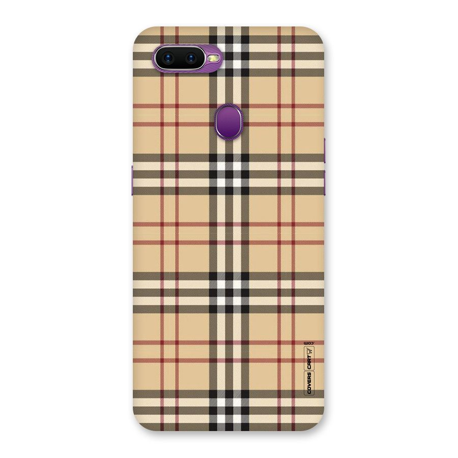 Beige Check Back Case for Oppo F9