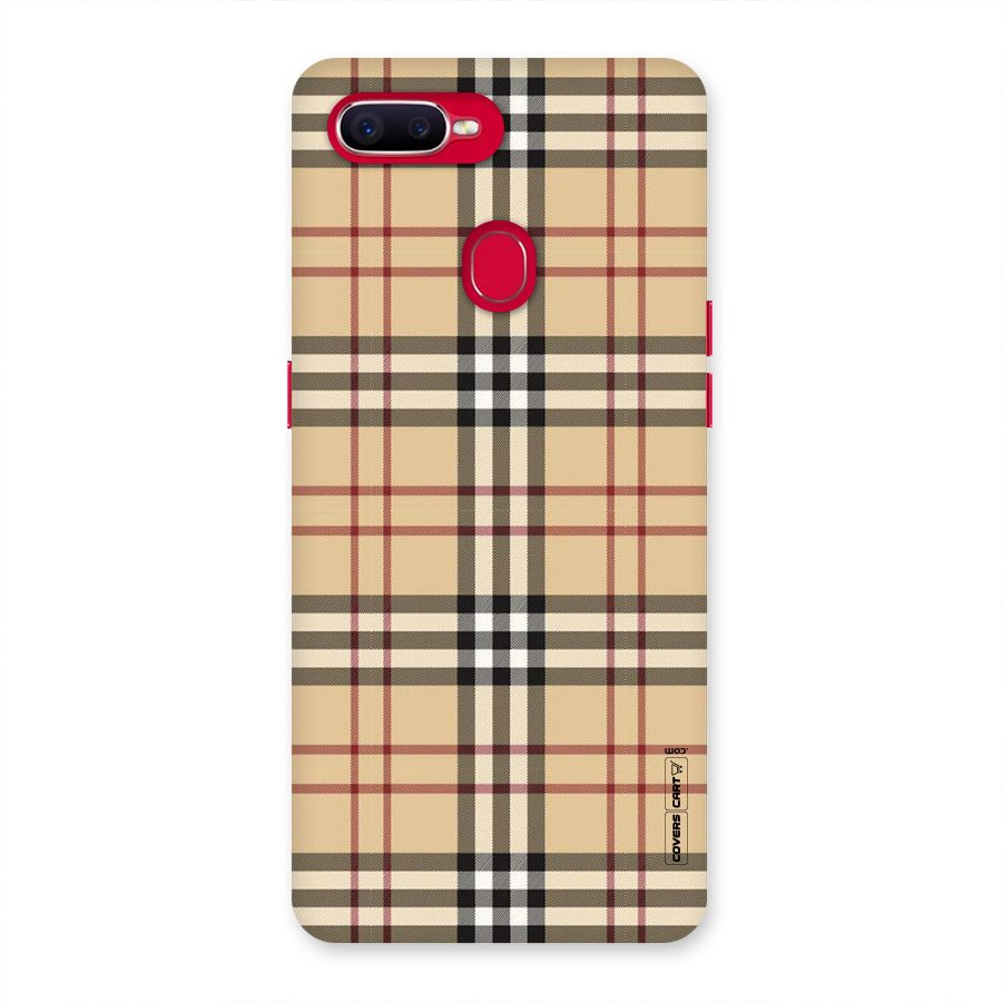 Beige Check Back Case for Oppo F9 Pro