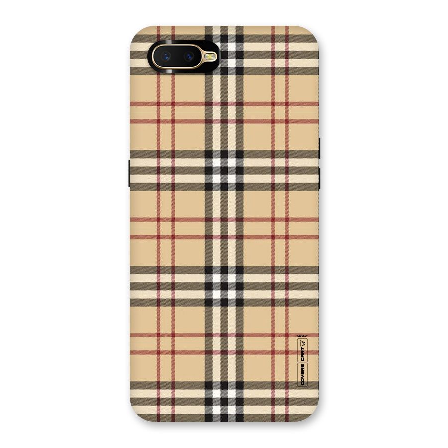 Beige Check Back Case for Oppo K1